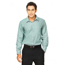 Indigo Nation Men Striped Green Shirt