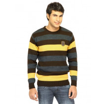 Scullers Men Stripes Yellow Sweaters