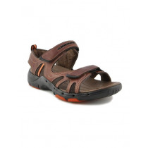 Clarks Men Unstructured Leather Brown Sandals