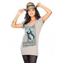 UCB Women's Halftone Print Grey T-shirt