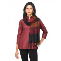 Fabindia Women Black Silk & Wool Stole