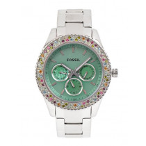Fossil Women Green Dial Chronograph Watch ES3051