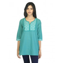 Aurelia Women Printed Green Kurti