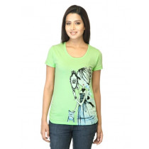 Jealous 21 Women Printed Green T-shirt