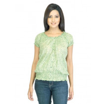 Mumbai Slang Women Printed Green Top