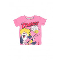 Gini and Jony Boys Printed Pink T-shirt