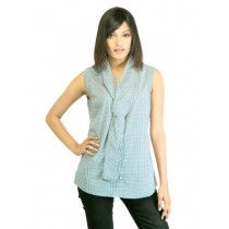 United Colors of Benetton Women Green Check Shirt