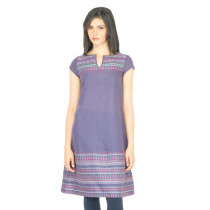 W Women Thread Work Purple Kurta