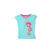 Gini and Jony Girls Printed Blue T-shirt
