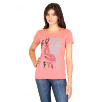 Lee Women Printed Orange Tshirts