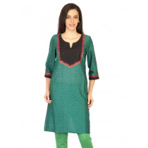 Aurelia Women Solid Green Kurtas