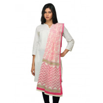 Fabindia Women Printed Pink Dupatta