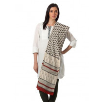 Fabindia Printed Beige and Black Dupatta