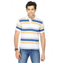 Classic Polo Men Stripes White Tshirts