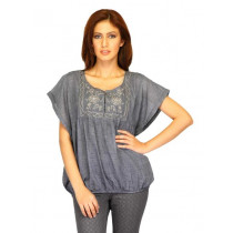 W Women Check Navy  Blue Kurtis