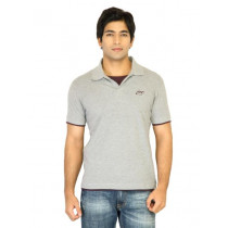 Proline Mens Solid Grey Polo Tshirt