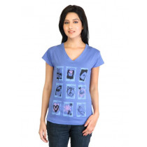 Tokyo Talkies Women Printed Blue Top