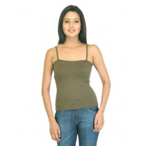 Femella Women Olive Green Spaghetti Top
