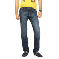 United Colors of Benetton Men Washed Navy Blue Jeans