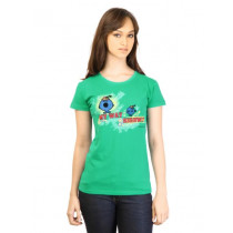 Little Miss Women Printed Green T-shirt