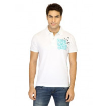 Probase Men Solid White Polo T-shirts
