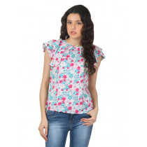 Vero Moda Women White & Pink Top