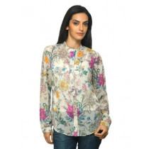 Femella Women Printed Cream Shirt