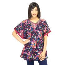 BIBA OUTLET Women Printed Navy Blue Kaftan Top
