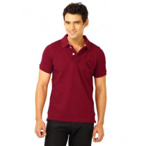United Colors of Benetton Men Maroon Polo Tshirt