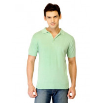 United Colors of Benetton Men Solid Green Polo T-shirts