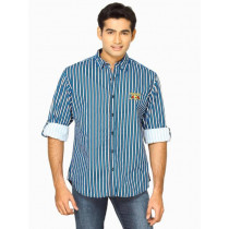 Locomotive Men Stripes Blue Shirts