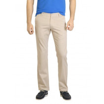 Highlander Men Solid Beige Trouser