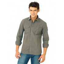 Flying Machine Men FS Solid Brown Shirts