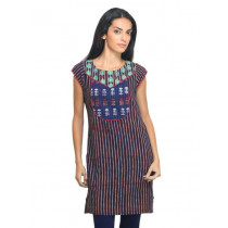 Mother Earth Women Printed Blue Kurta