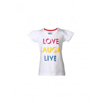 Gini Jony Girls Printed White Top