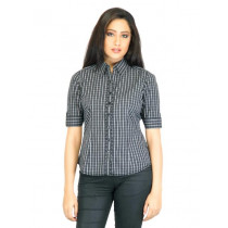 Scullers Women Check Black Shirt