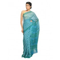Fabindia Women Blue Printed Kota Cotton Saree