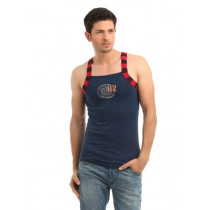 Facit Men Navy Blue Innerwear Vest