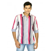 Probase Men Stripes Pink Shirts