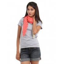 Femella Women Coral & Cream Scarf