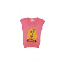 Madagascar3 Girls Pink Printed T-Shirt