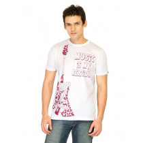 Probase Men Printed White Tshirts