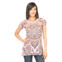 United Colors of Benetton Women Printed Pink T-shirt