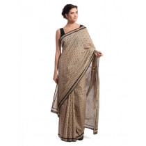 Fabindia Beige Jaipur Print Cotton Sari