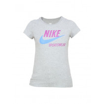 Nike Women Printed Grey T-shirt
