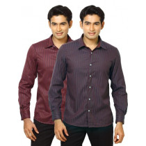 Indigo Nation Men Reversible Bling Maroon Shirt