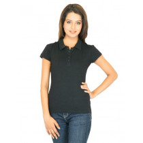 Lee Women Solid Black Tshirts