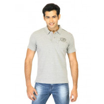 Spykar Men Back Print Grey T-Shirts
