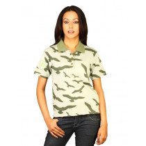 DUSG Women's Green Polo T-shirt