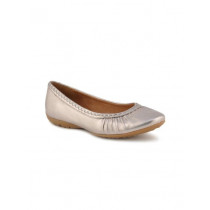 Clarks Women Arizona Metallic Leather Silver Ballerinas